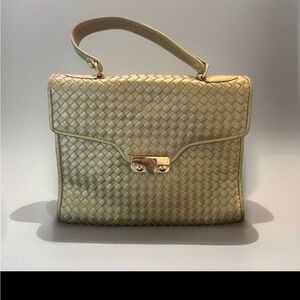 Vintage Gold Woven Basketweave Ganson Purse Handbag